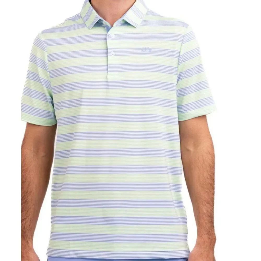Good Good men’s golf polo saguaro striped polo size large